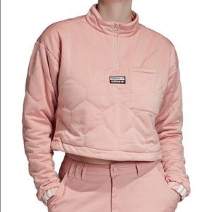Adidas Pink Quilted Crop Jacket 